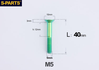 SPARTS M5 Countersunk Titanium Bolt | TC4 Flat Head Motorcycle Fastener