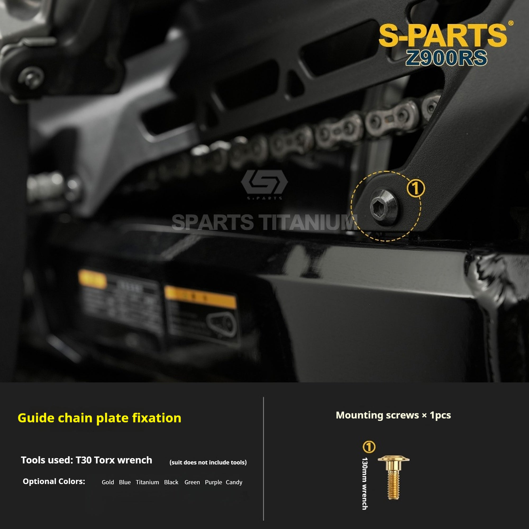 SPARTS Titanium Screw Set for Kawasaki Z900RS – Motorcycle Upgrade Kit