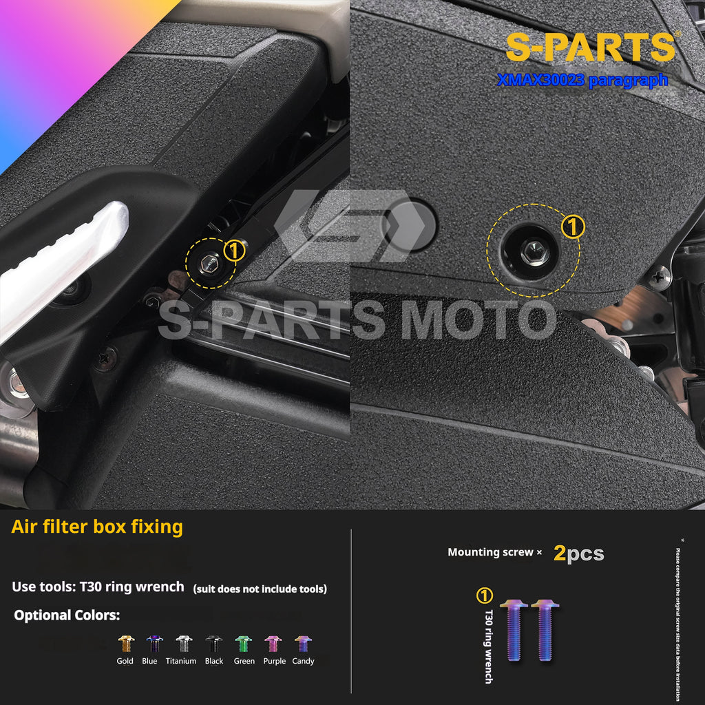 SPARTS Titanium Bolt Set for 2023 XMAX300 – Yamaha Motorcycle Custom Upgrade– Custom Candy Color - 2/2