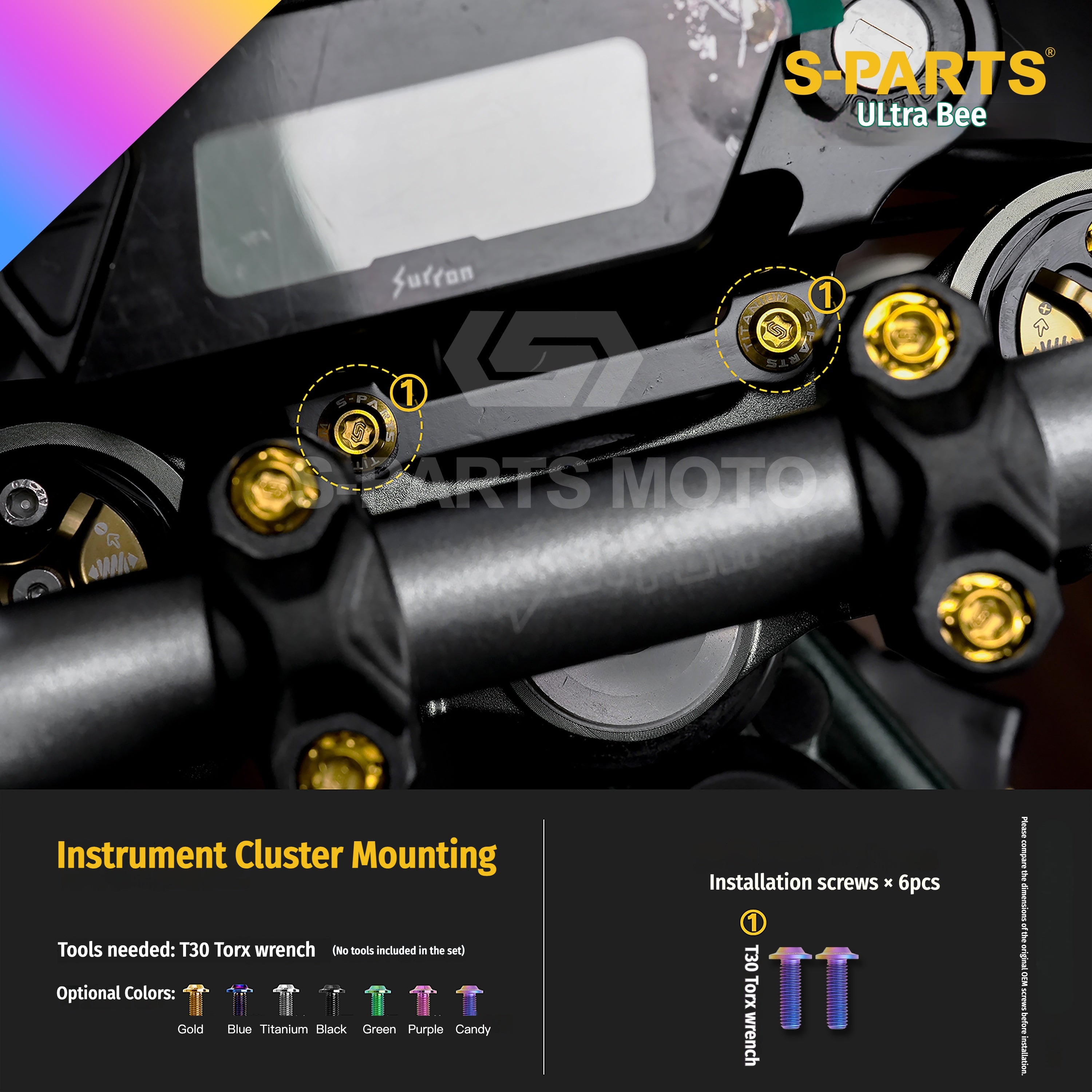 SPARTS Titanium Bolt Kit for Ultra Bee | Full Motorcycle Upgrade Set--candy