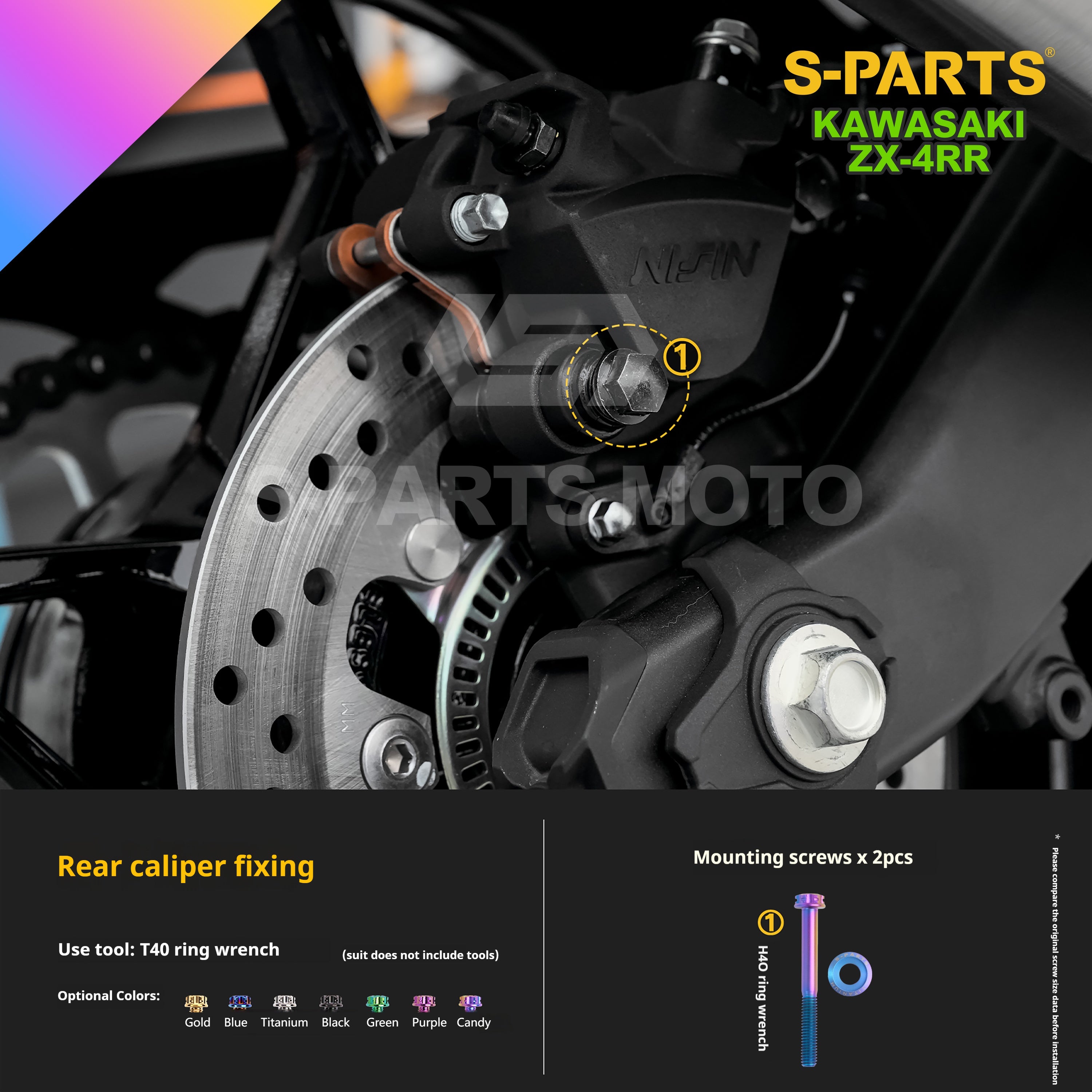 SPARTS TC4 Titanium Bolt Kit for Kawasaki ZX-4RR | Motorcycle Titanium Bolt Upgrade