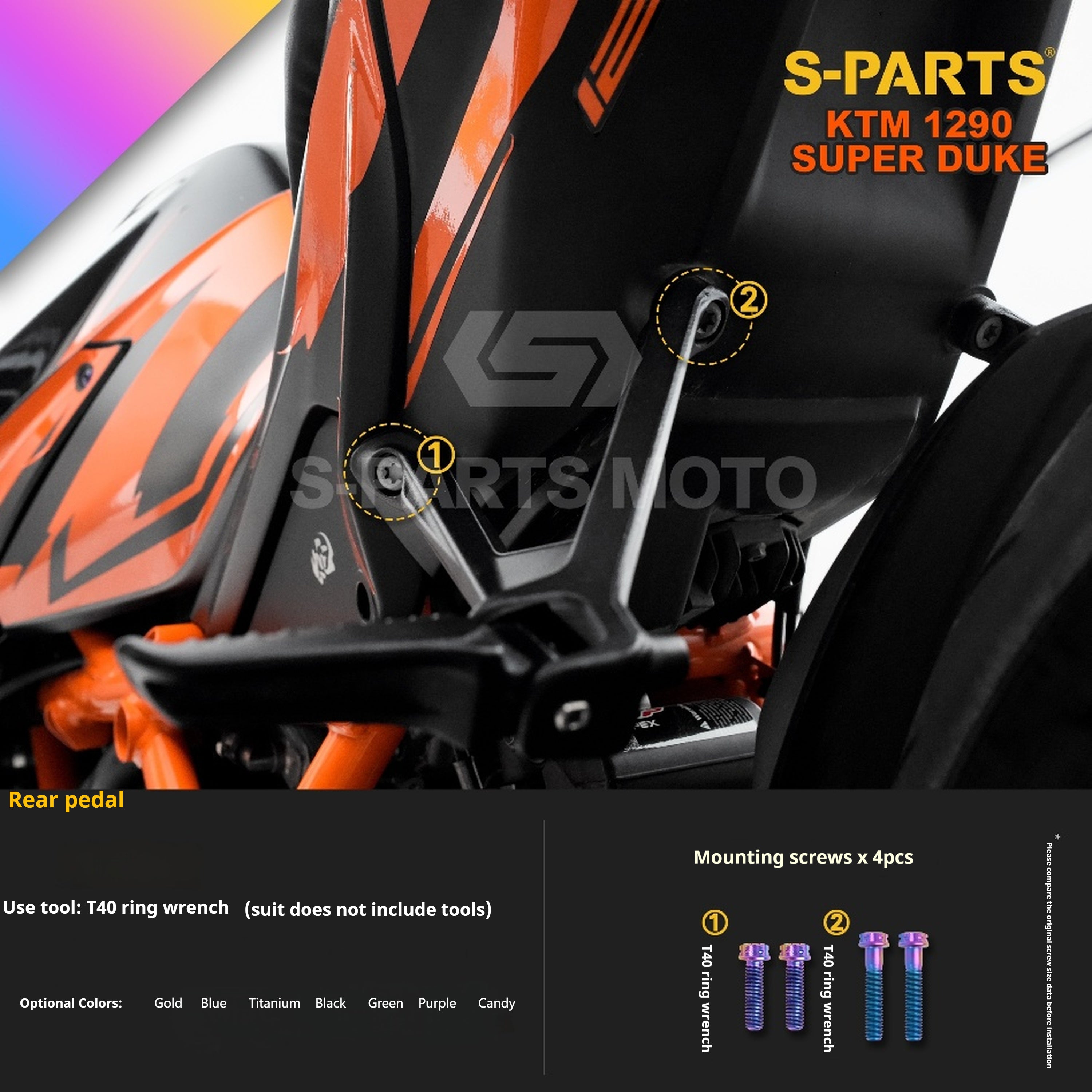SPARTS KTM Super Duke 1290 · Full TC4 Titanium Bolt Kit｜Motorcycle Upgrade Set