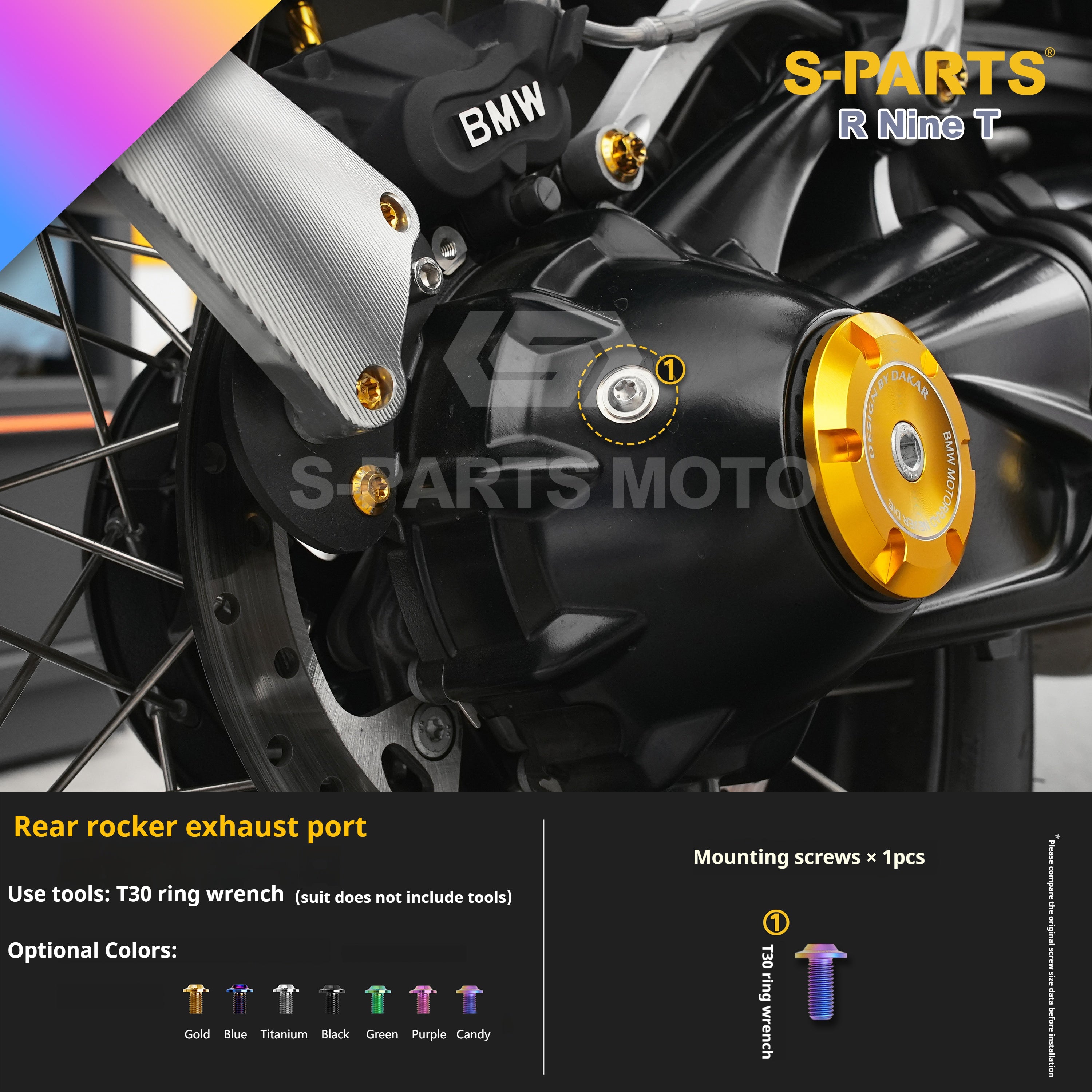 SPARTS BMW RnineT Titanium Alloy Screw Candy Color Kit for Motorcycle Modification