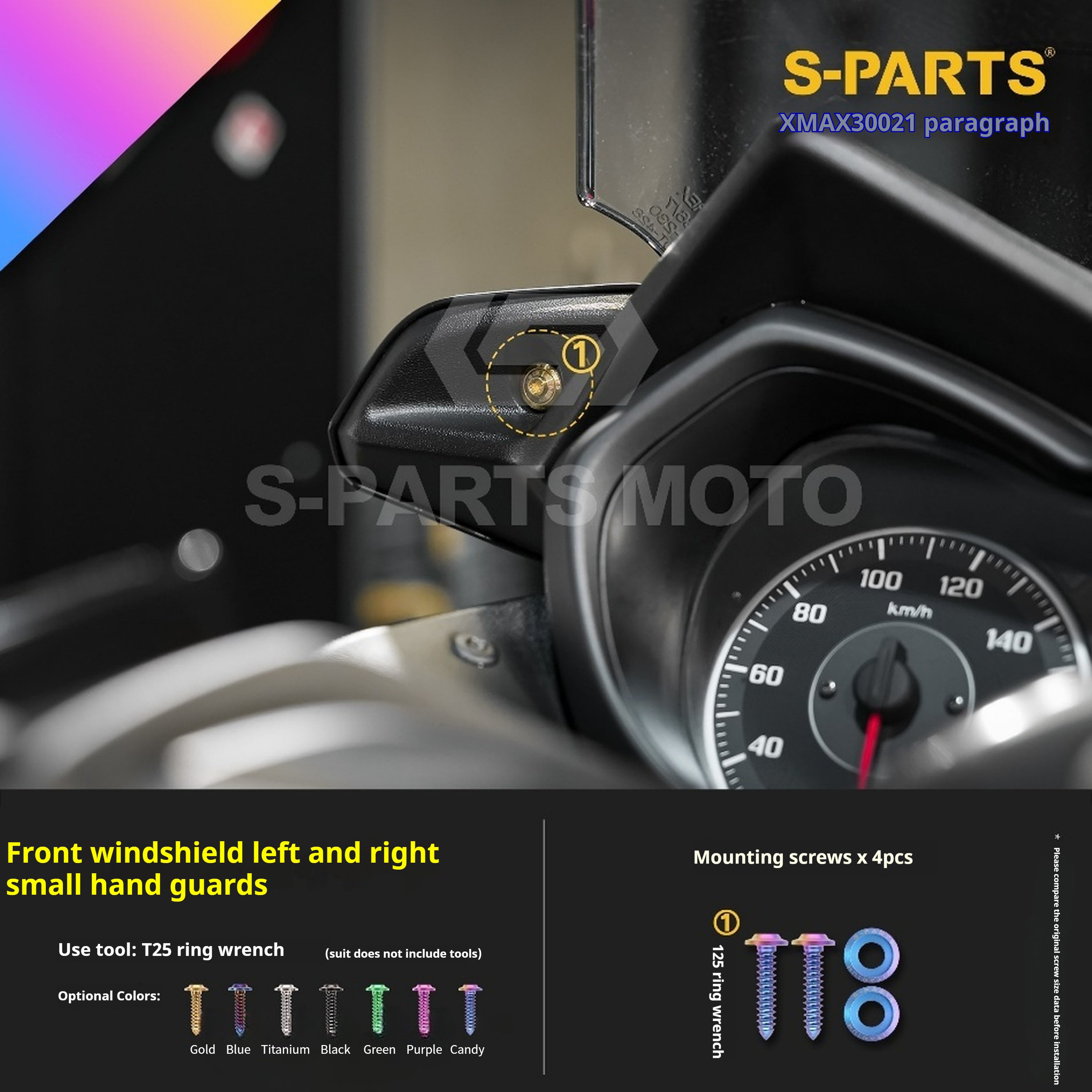 SPARTS Titanium Screw Set for Yamaha XMAX 300 2021 – Custom Candy Color & CNC Titanium Upgrade Kit