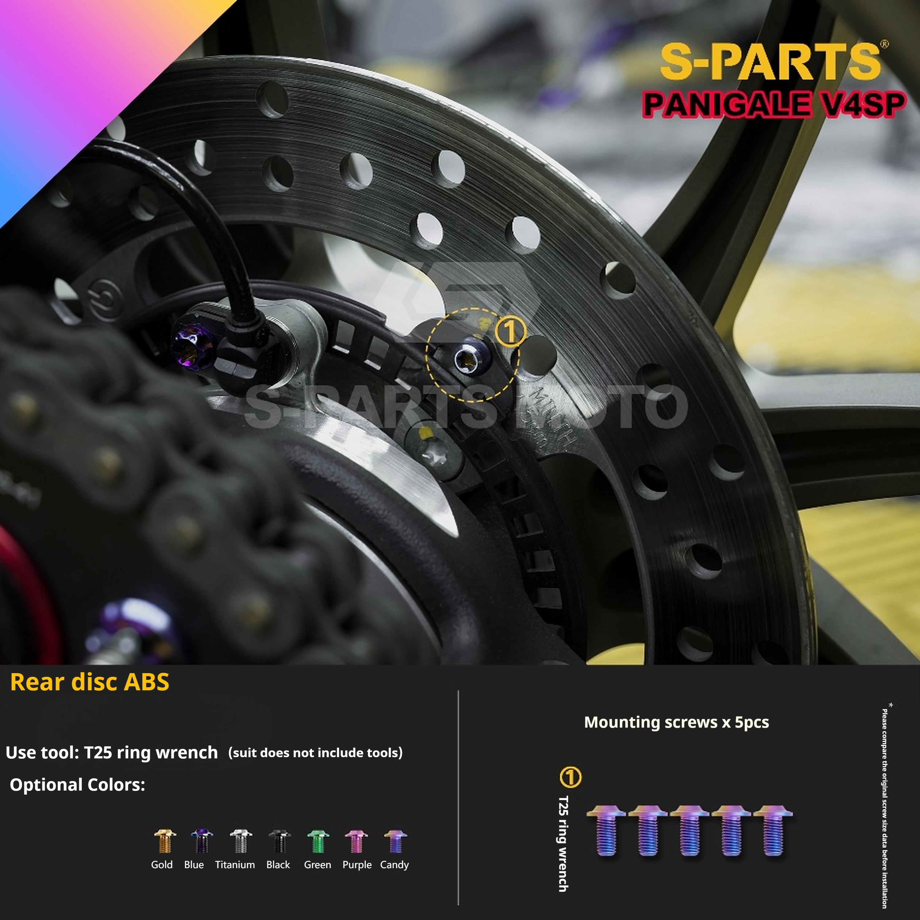 SPARTS Ducati Panigale V4SP Motorcycle TC4 Titanium Alloy Bolt Kit – Candy Color Edition