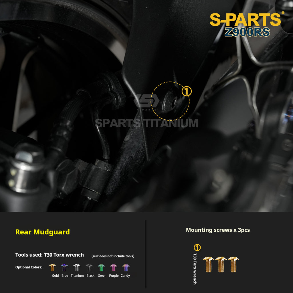 SPARTS Titanium Screw Set for Kawasaki Z900RS – Motorcycle Upgrade Kit