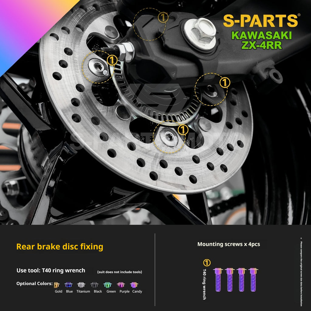 SPARTS TC4 Titanium Bolt Kit for Kawasaki ZX-4RR | Motorcycle Titanium Bolt Upgrade