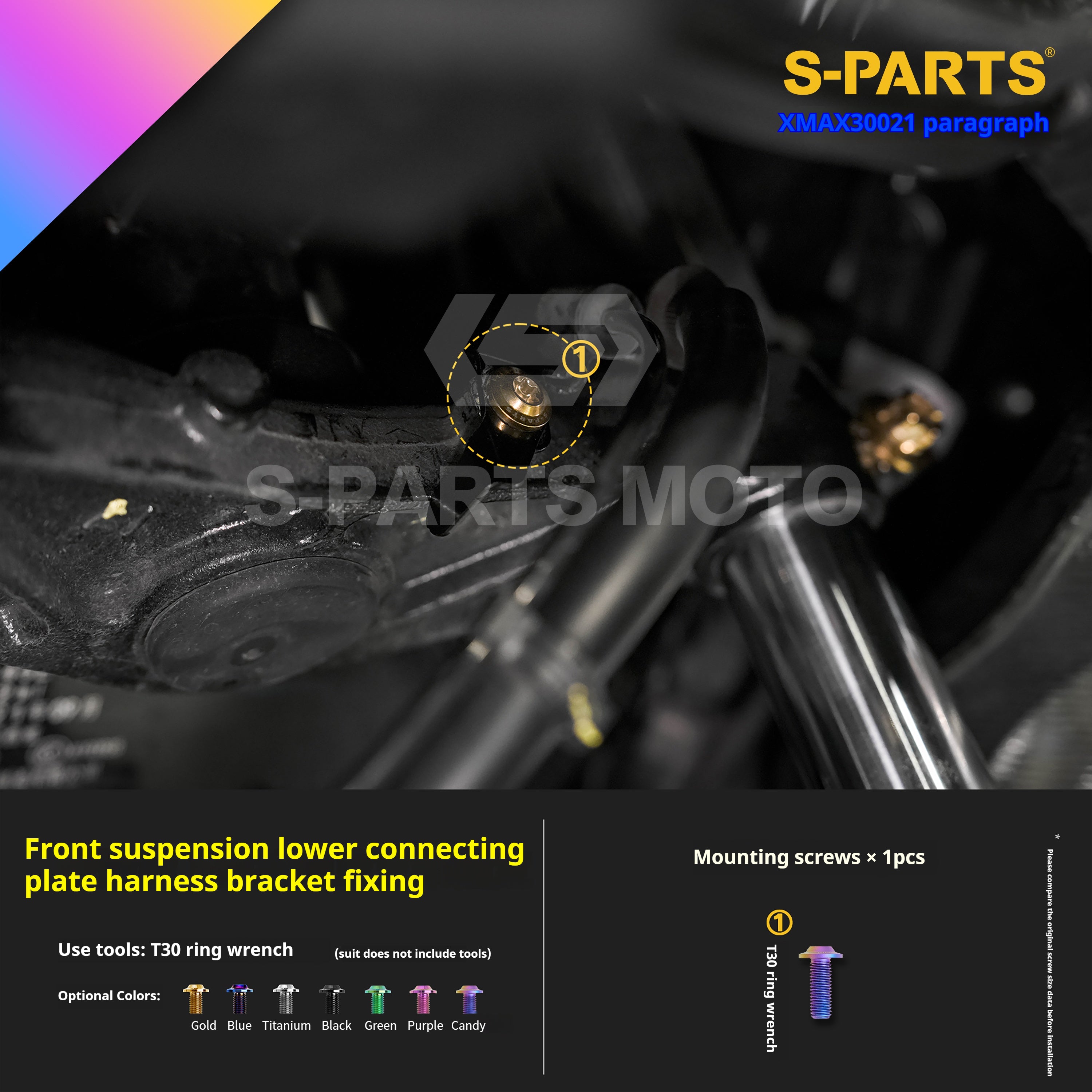 SPARTS Titanium Screw Set for Yamaha XMAX 300 2021 – Custom Candy Color & CNC Titanium Upgrade Kit