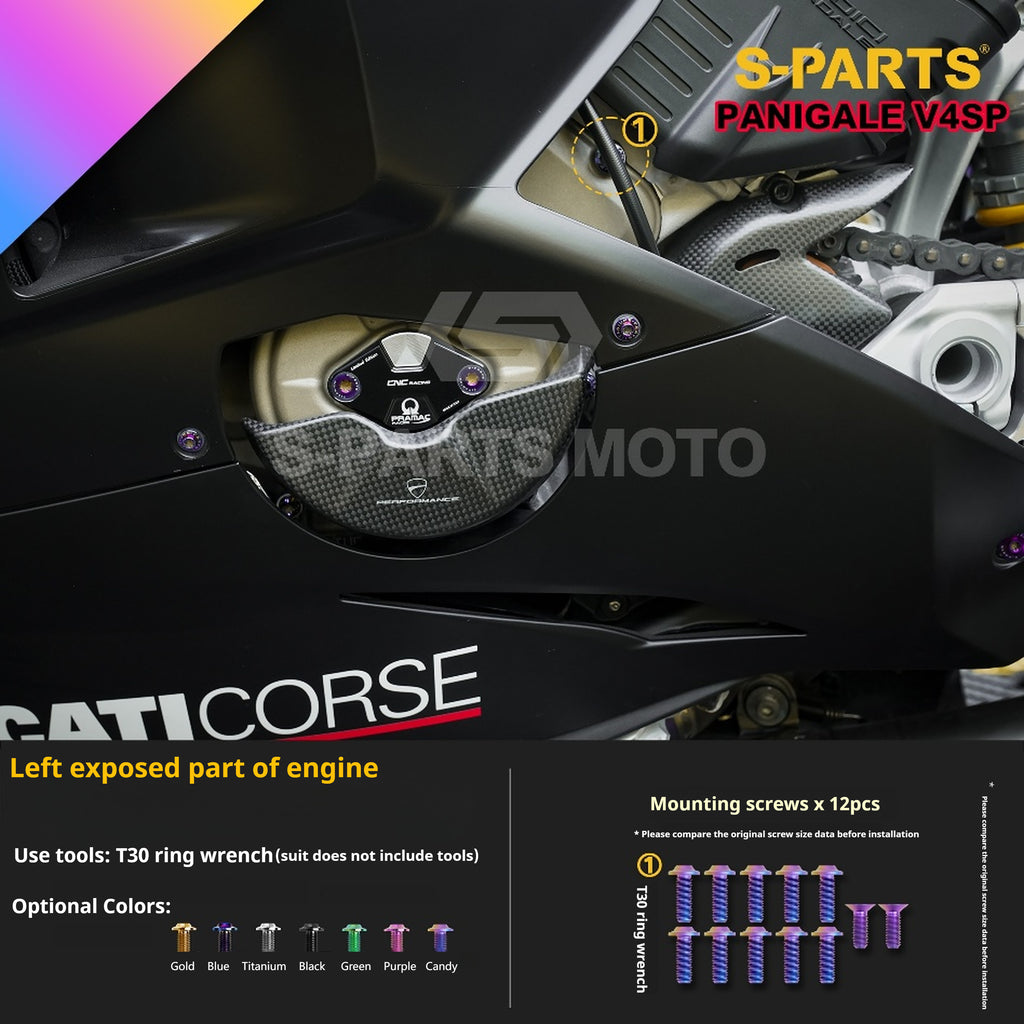 SPARTS TC4 Titanium Bolt Kit for Ducati Panigale V4SP Motorcycle