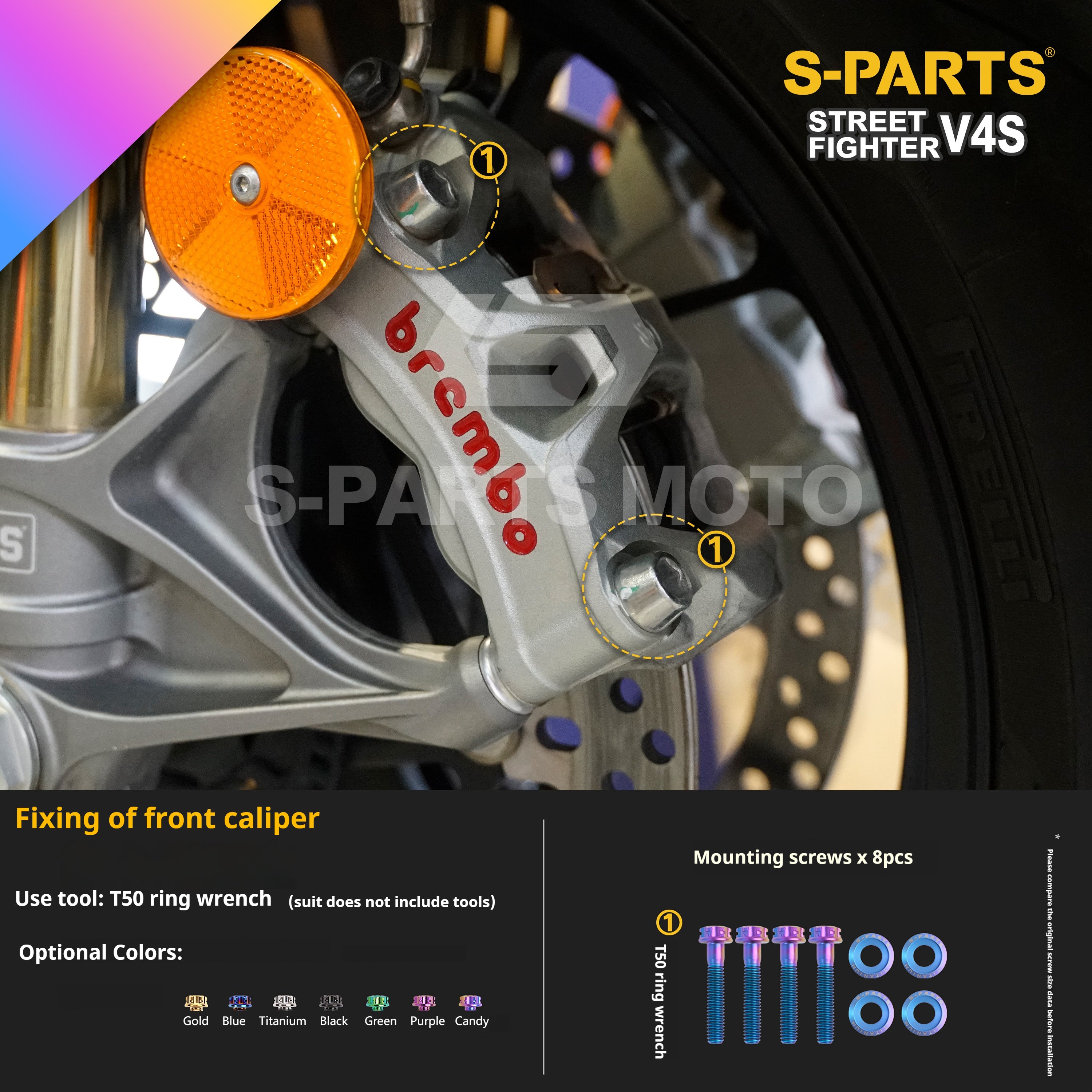 SPARTS Titanium Bolt Kit for Ducati Streetfighter V4S