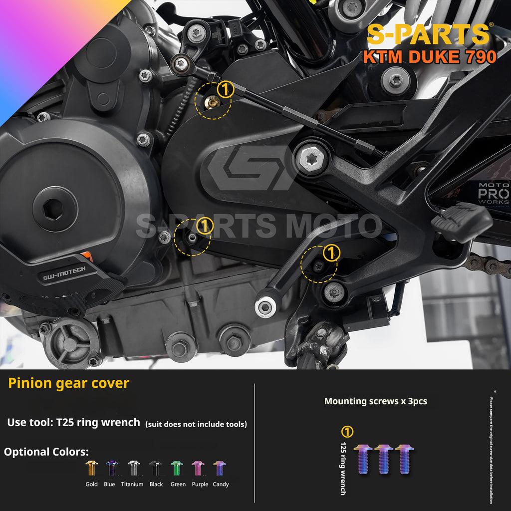 SPARTS Candy Color Titanium Bolt Kit for KTM DUKE 790 Disc Upgrade- Candy color