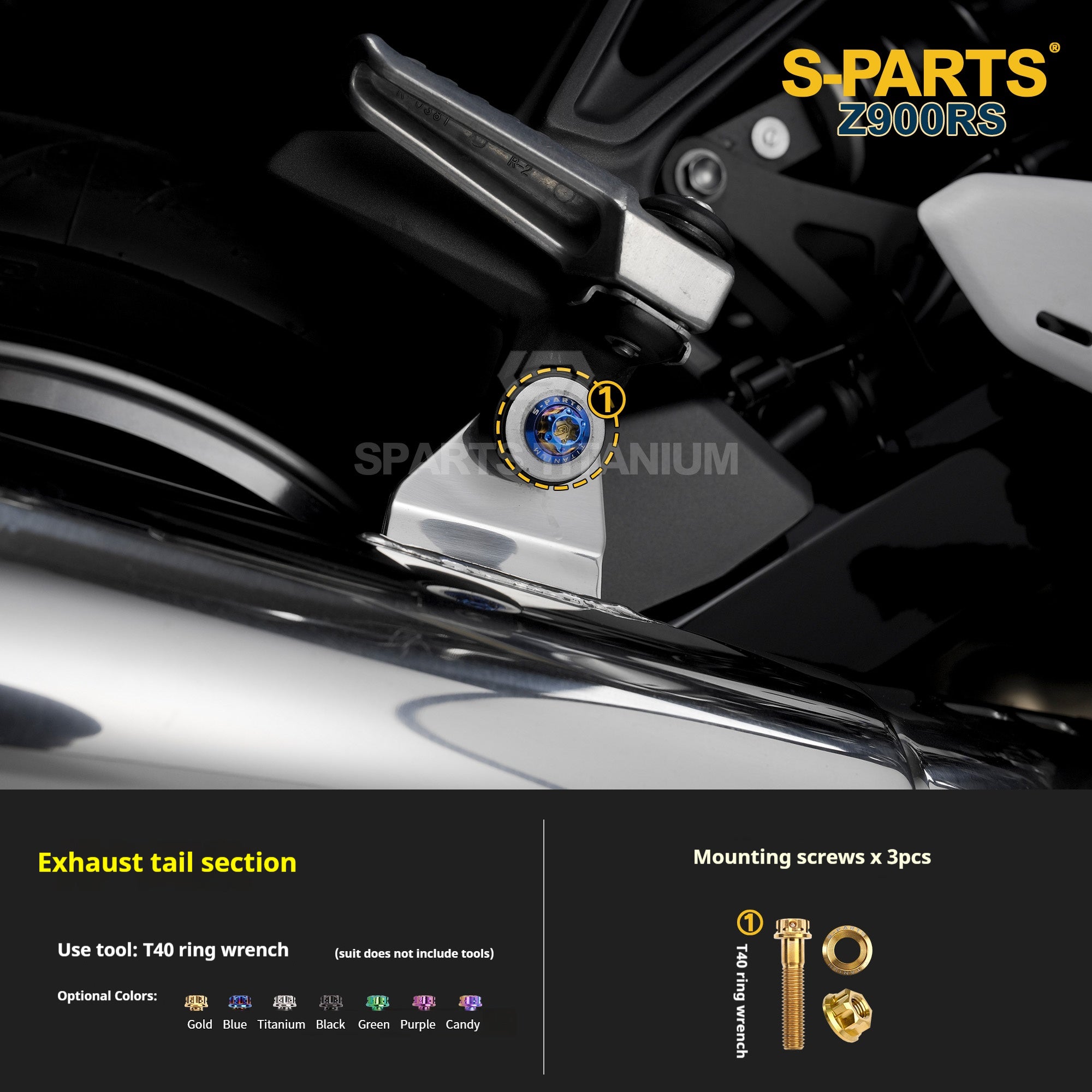 SPARTS Titanium Screw Set for Kawasaki Z900RS – Motorcycle Upgrade Kit