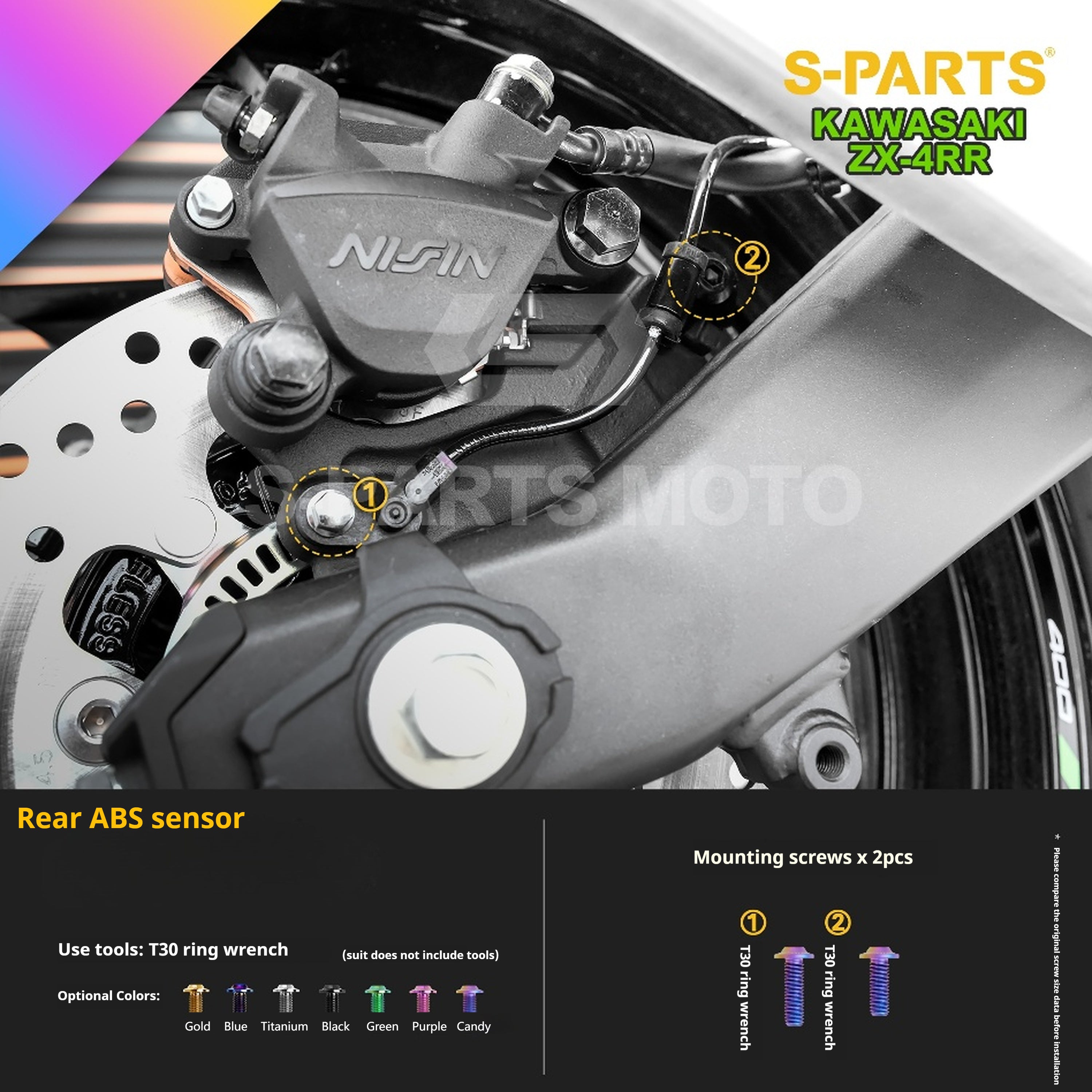 SPARTS Titanium Bolt Kit for Kawasaki ZX-4RR 2023 – Custom Candy Color & CNC Titanium Upgrade Kit- 2/2