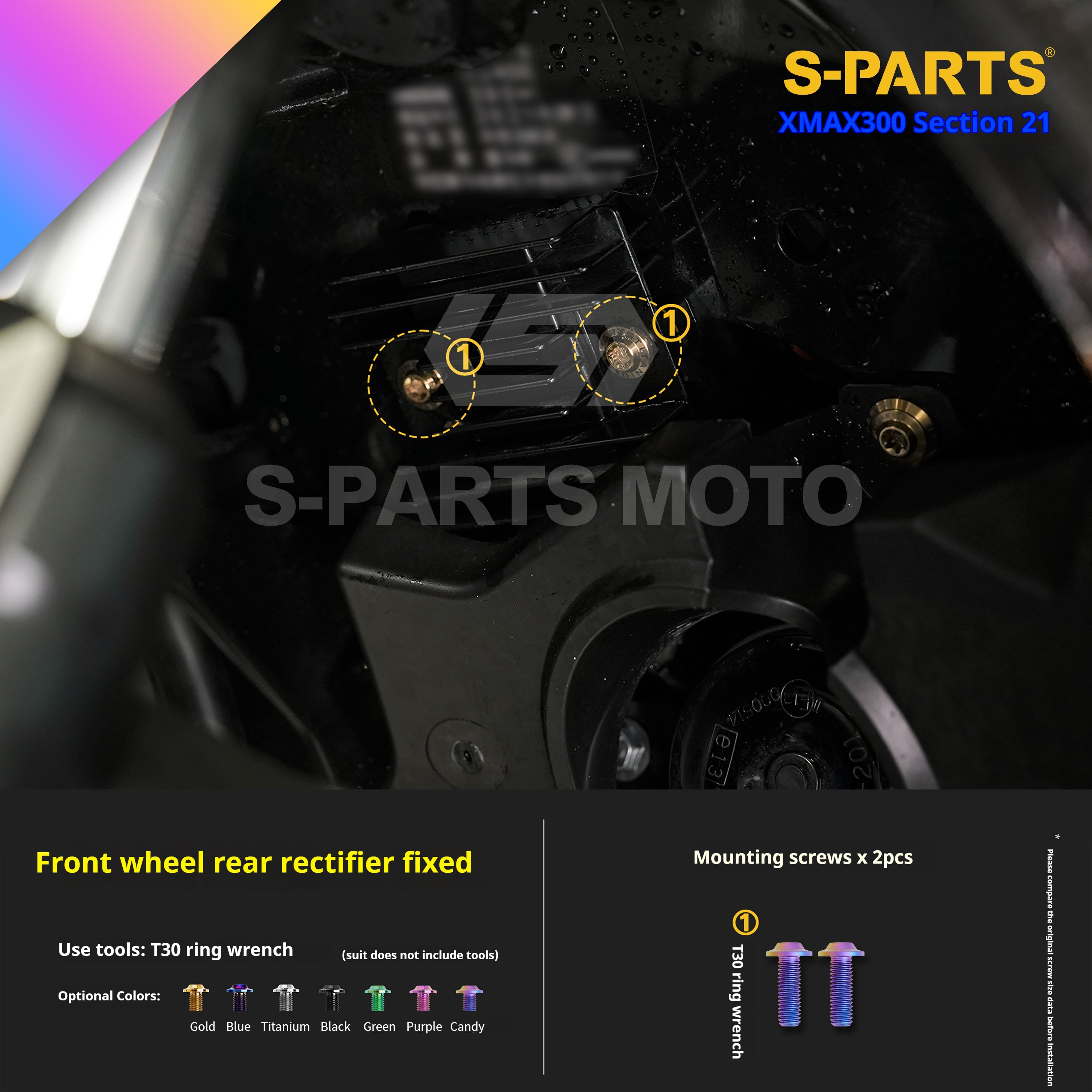 SPARTS Titanium Screw Set for Yamaha XMAX 300 2021 – Custom Candy Color & CNC Titanium Upgrade Kit