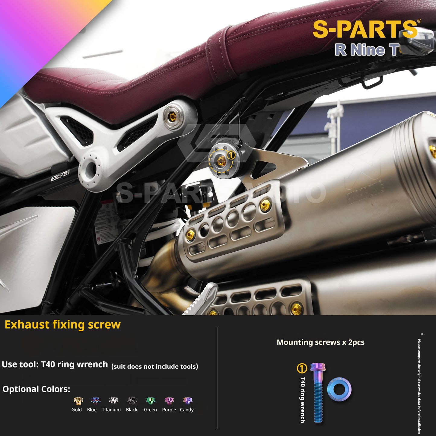 SPARTS BMW RnineT Titanium Alloy Motorcycle Bolt Upgrade Kit