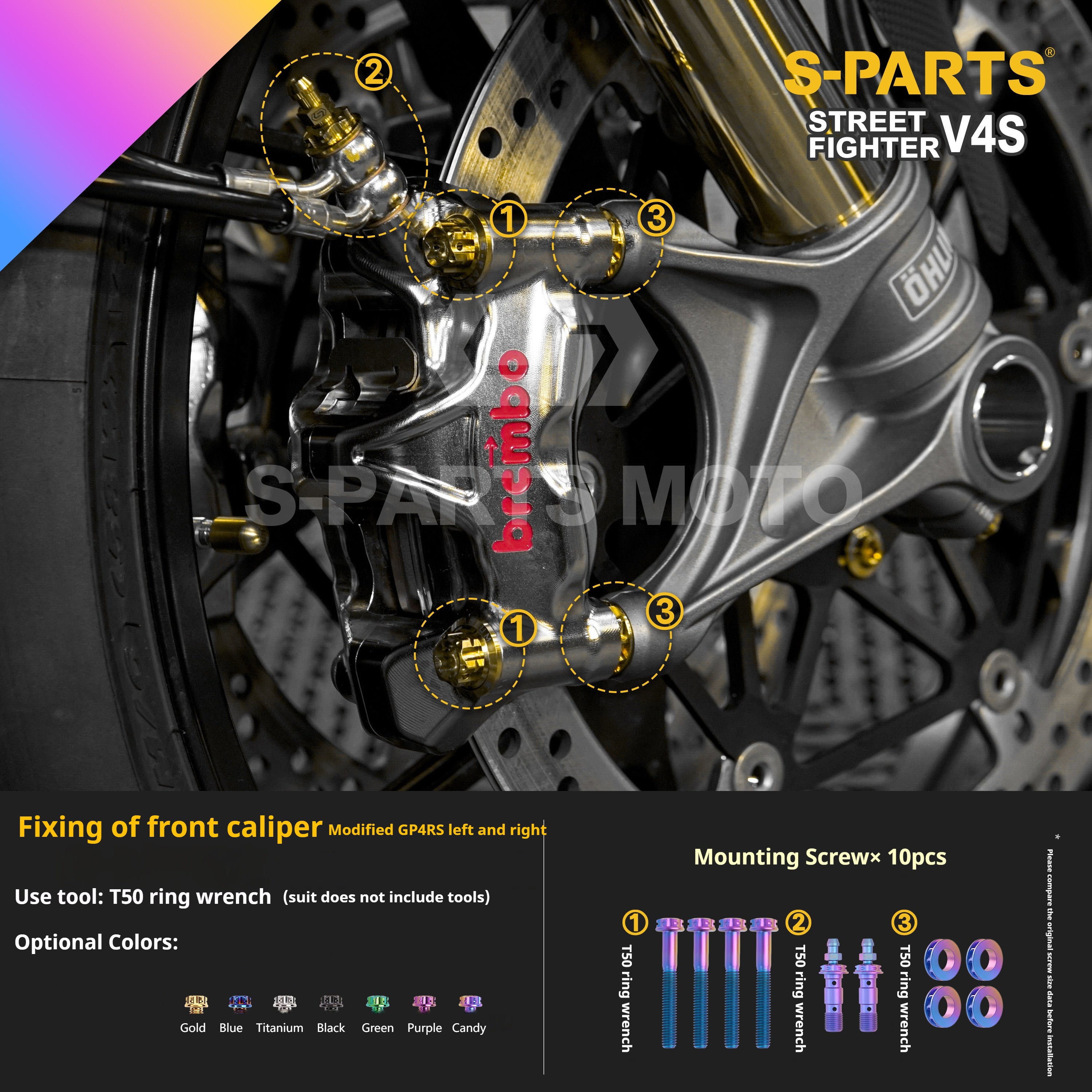 SPARTS Titanium Bolt Kit for Ducati Streetfighter V4S