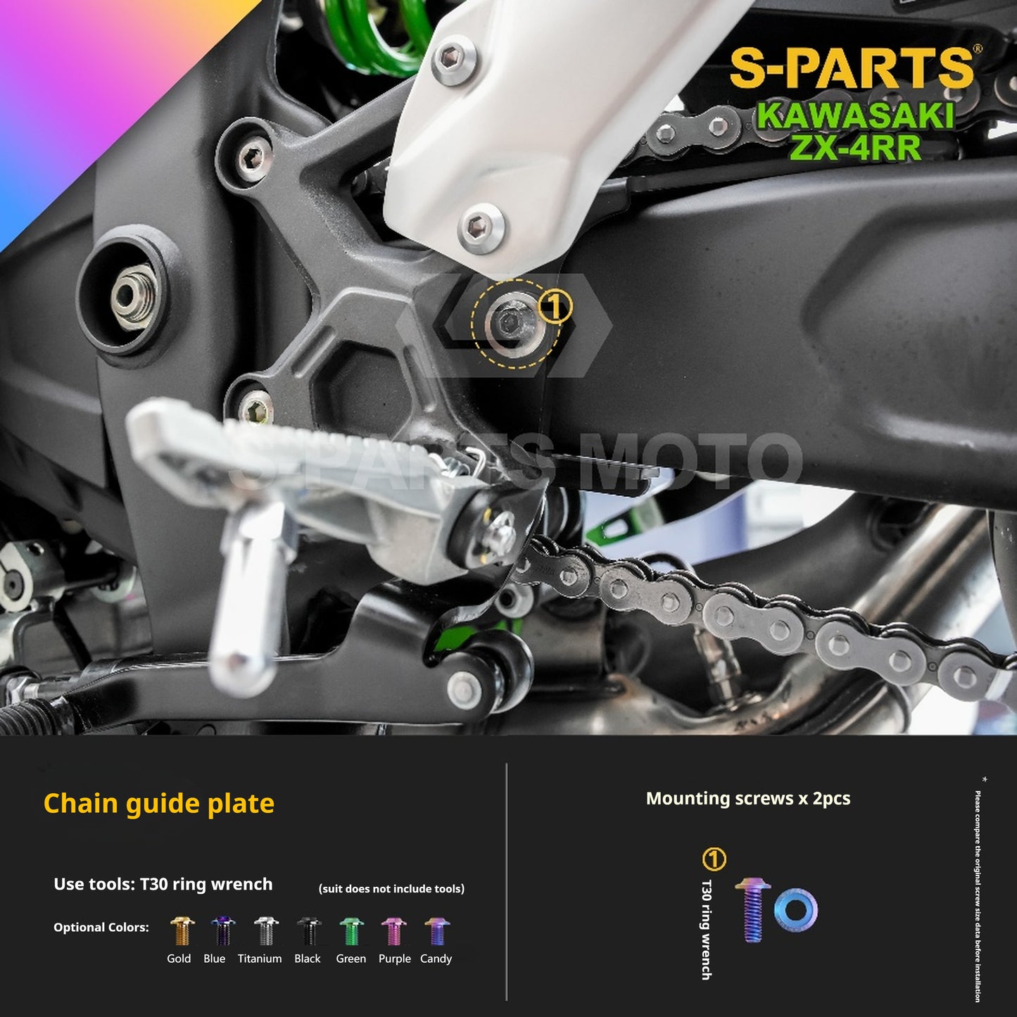 SPARTS TC4 Titanium Bolt Kit for Kawasaki ZX-4RR | Motorcycle Titanium Bolt Upgrade