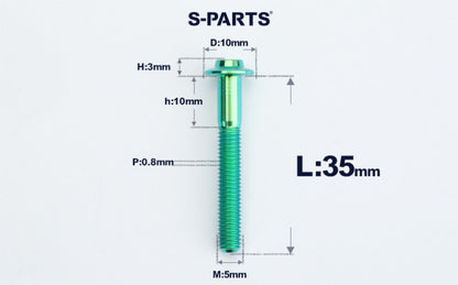 SPARTS A3 Countersunk Head M5 D10 Titanium Bolt TC4 Motorcycle & E-Bike Custom Fastener