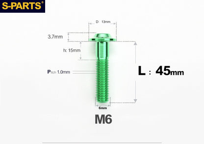 SPARTS A3 Button Head M6 D13 Titanium Bolt for Motorcycle & Bicycle Modification