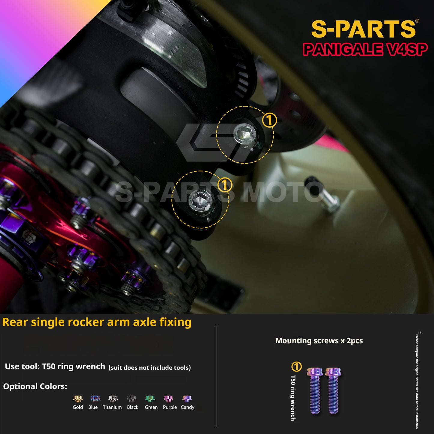 SPARTS TC4 Titanium Bolt Kit for Ducati Panigale V4SP Motorcycle