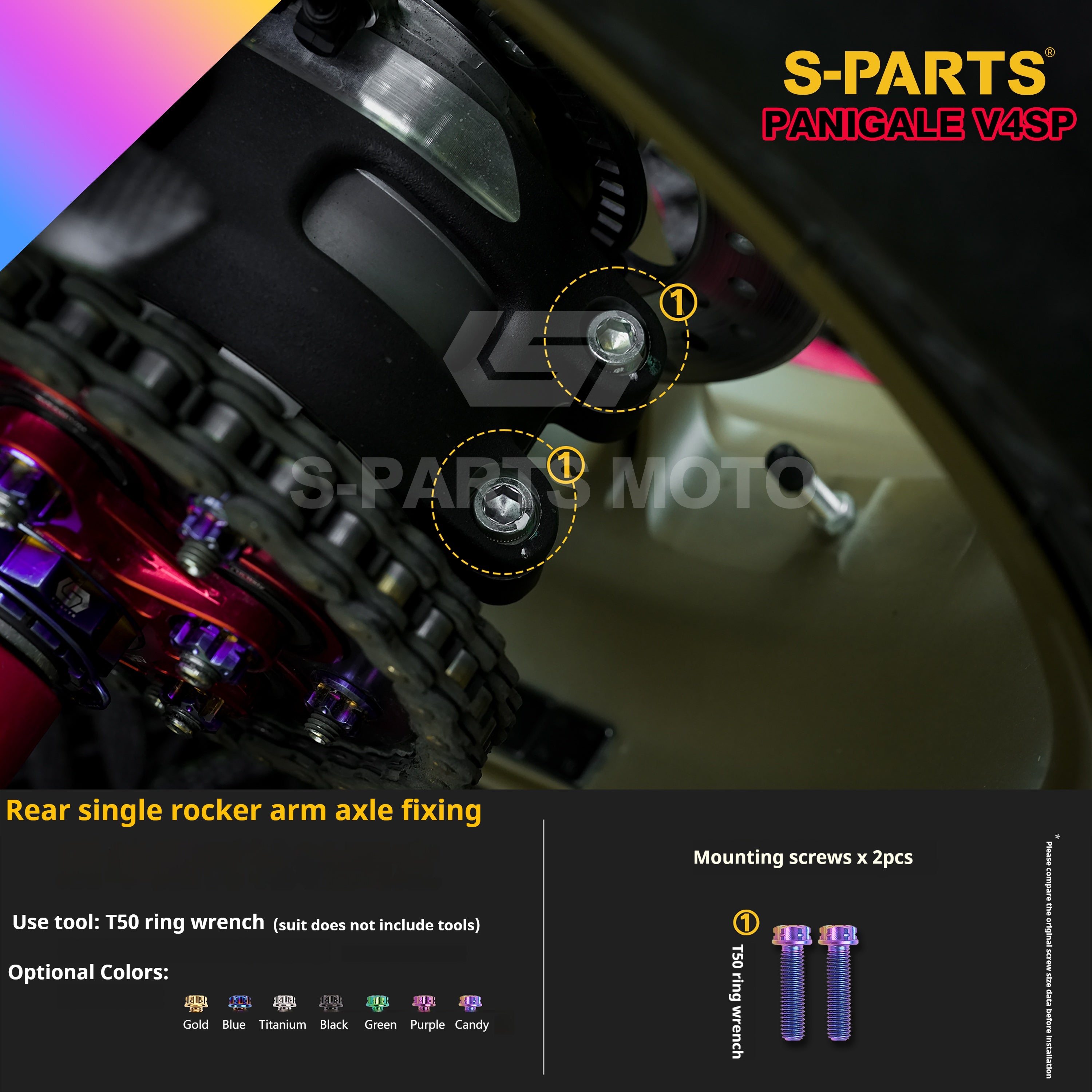 SPARTS TC4 Titanium Bolt Kit for Ducati Panigale V4SP Motorcycle