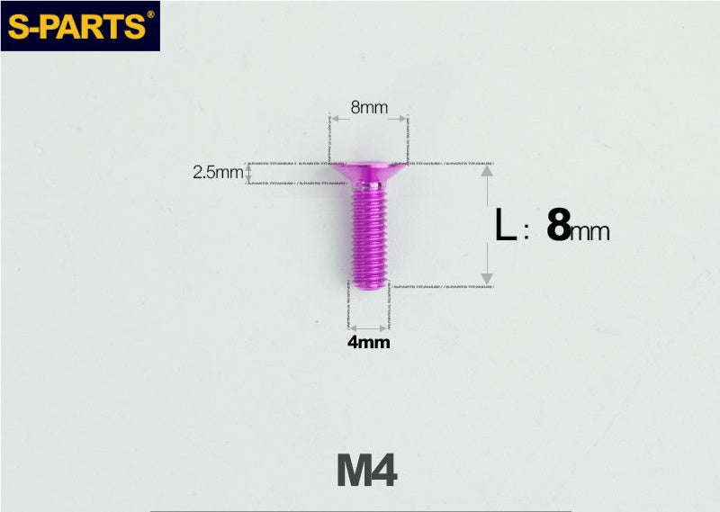 SPARTS M4x10-50mm Countersunk Titanium Alloy Bolt – Flat Head Fastening Screw for Motorcycle & Bicycle