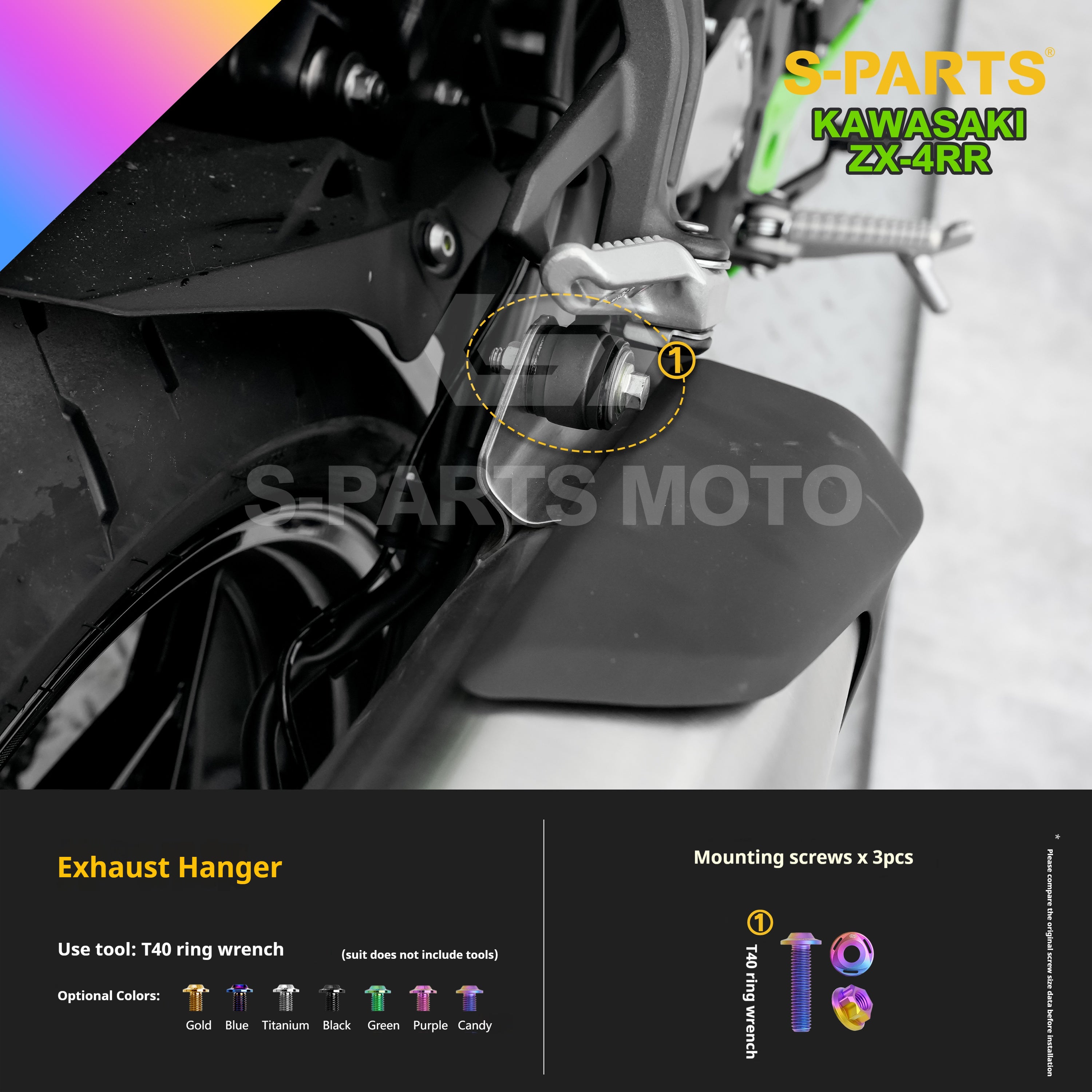 SPARTS TC4 Titanium Bolt Kit for Kawasaki ZX-4RR | Motorcycle Titanium Bolt Upgrade