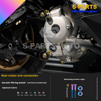 SPARTS Titanium Bolt Set for 2023 XMAX300 | Yamaha Motorcycle Titanium Bolt Upgrade