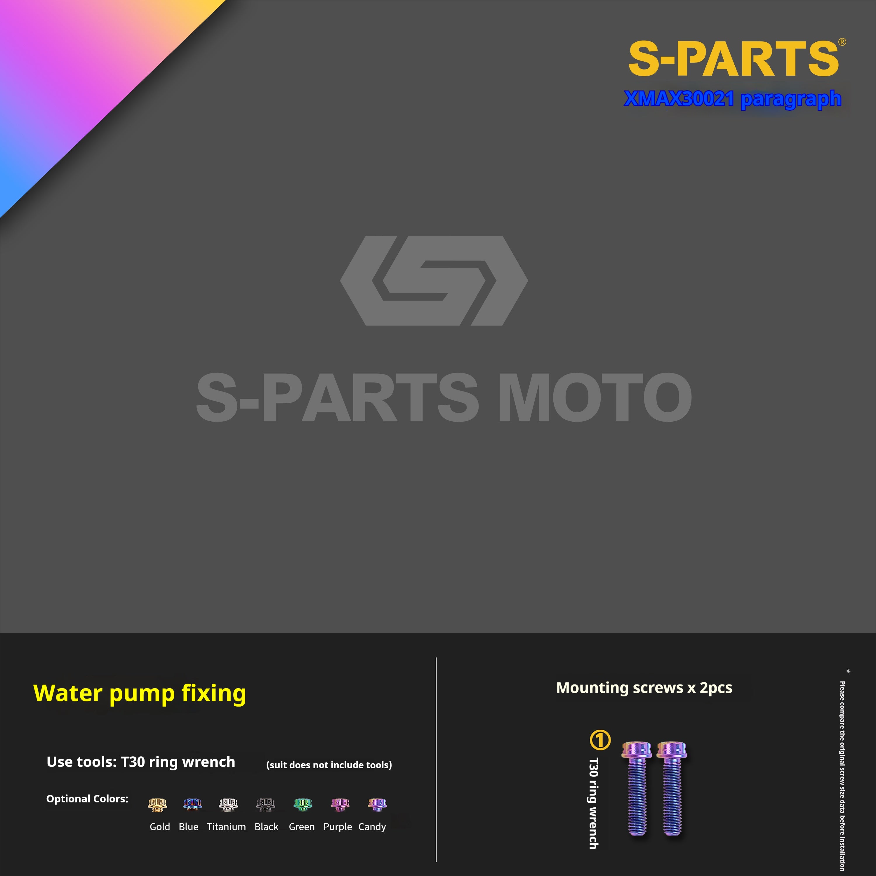 SPARTS Titanium Screw Set for Yamaha XMAX 300 2021 – Custom Candy Color & CNC Titanium Upgrade Kit