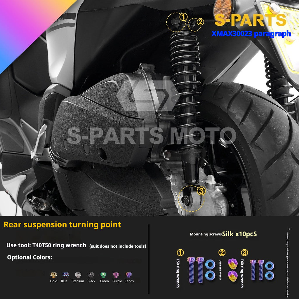 SPARTS Titanium Bolt Set for 2023 XMAX300 – Yamaha Motorcycle Custom Upgrade– Custom Candy Color - 2/2