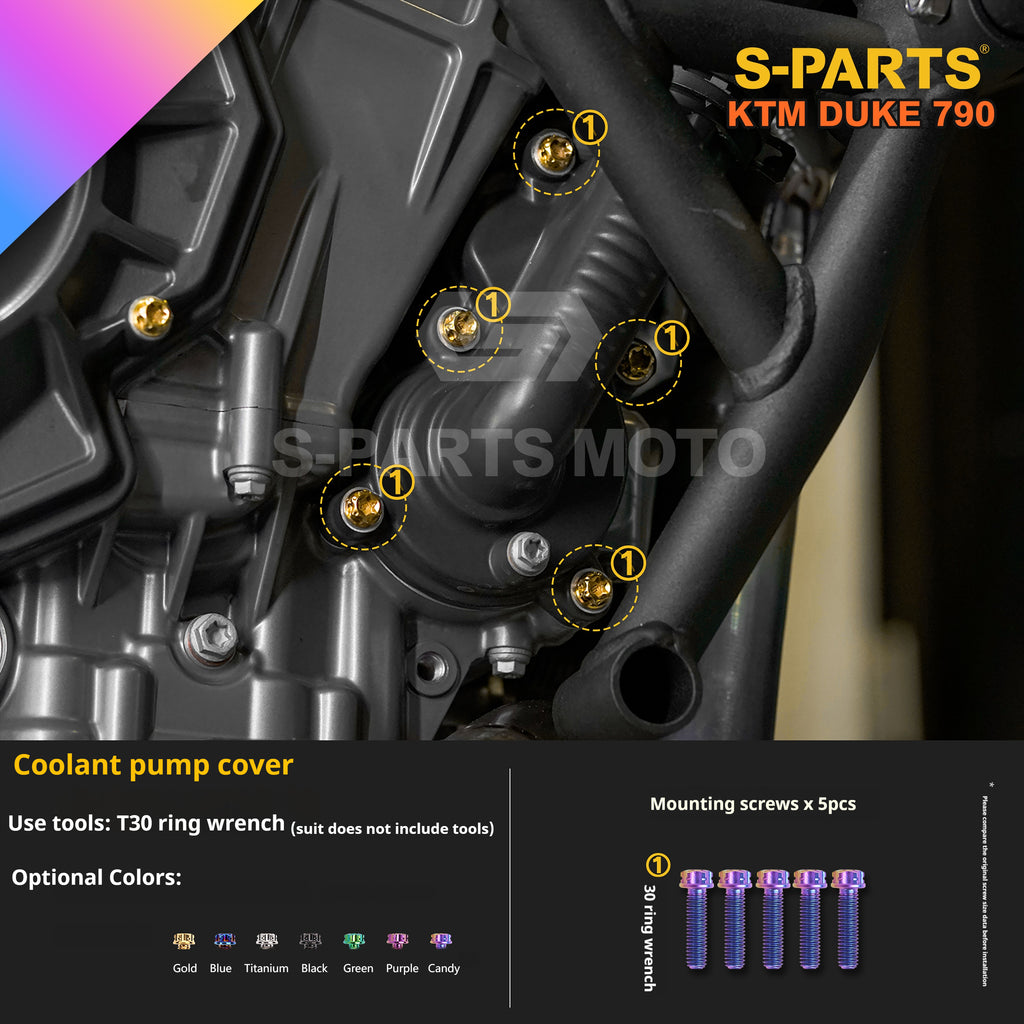 SPARTS Candy Color Titanium Bolt Kit for KTM DUKE 790 Disc Upgrade- Candy color