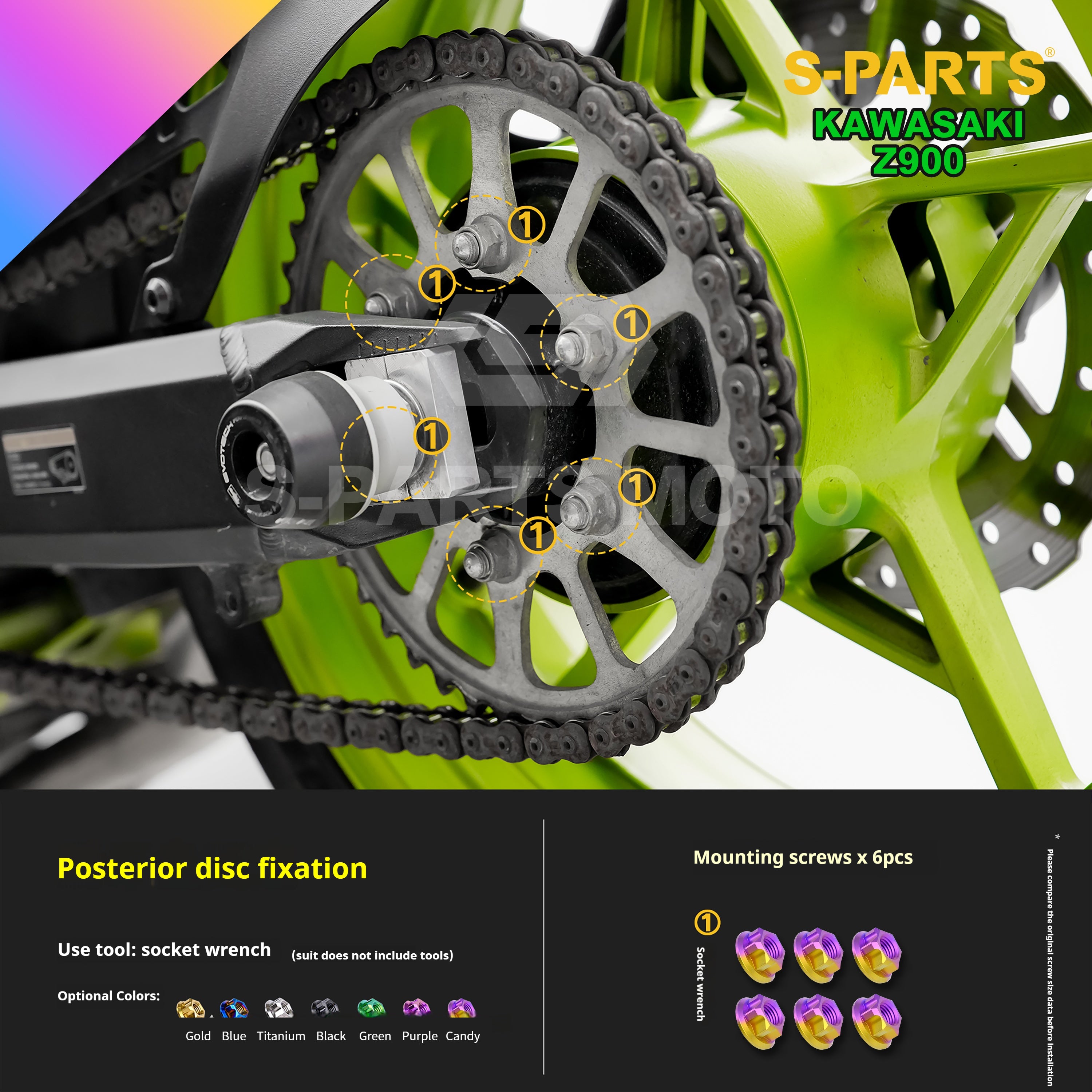 SPARTS Titanium Bolt Kit for Kawasaki Z900 2021 – ustom Candy Color & CNC Titanium Upgrade Kit - 2/2