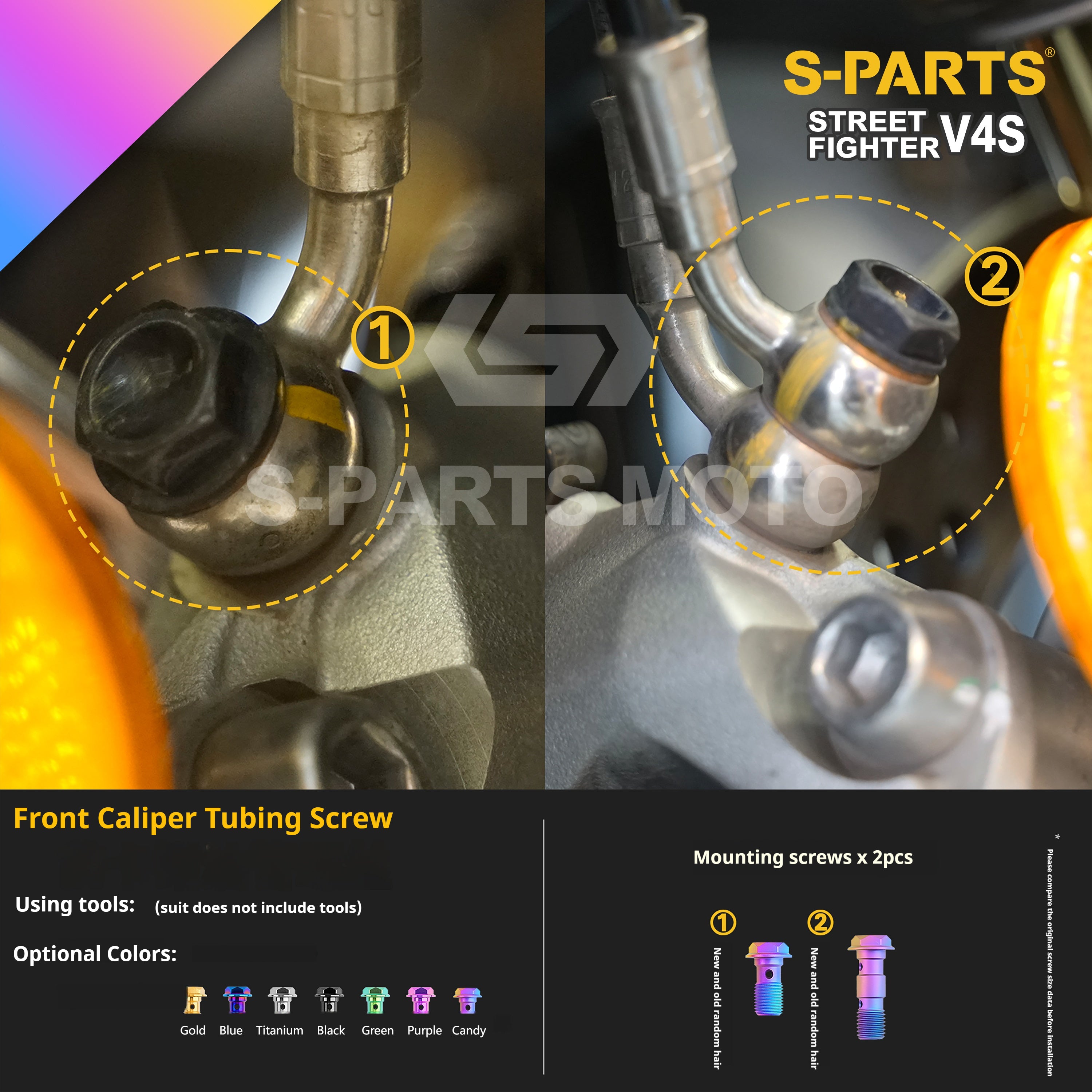 SPARTS Titanium Bolt Kit for Ducati Streetfighter V4S – Candy Color Upgrade
