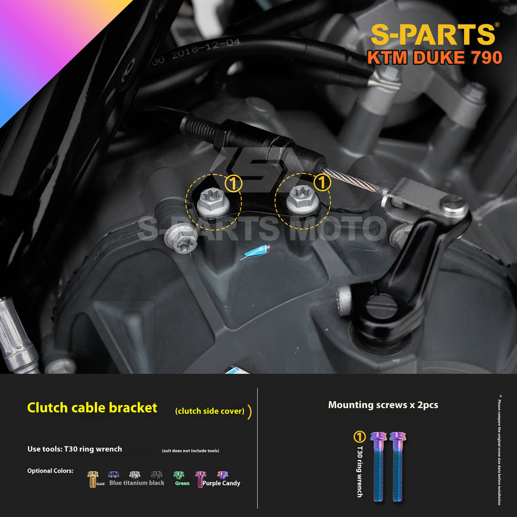 SPARTS Candy Color Titanium Bolt Kit for KTM DUKE 790 Disc Upgrade- Candy color