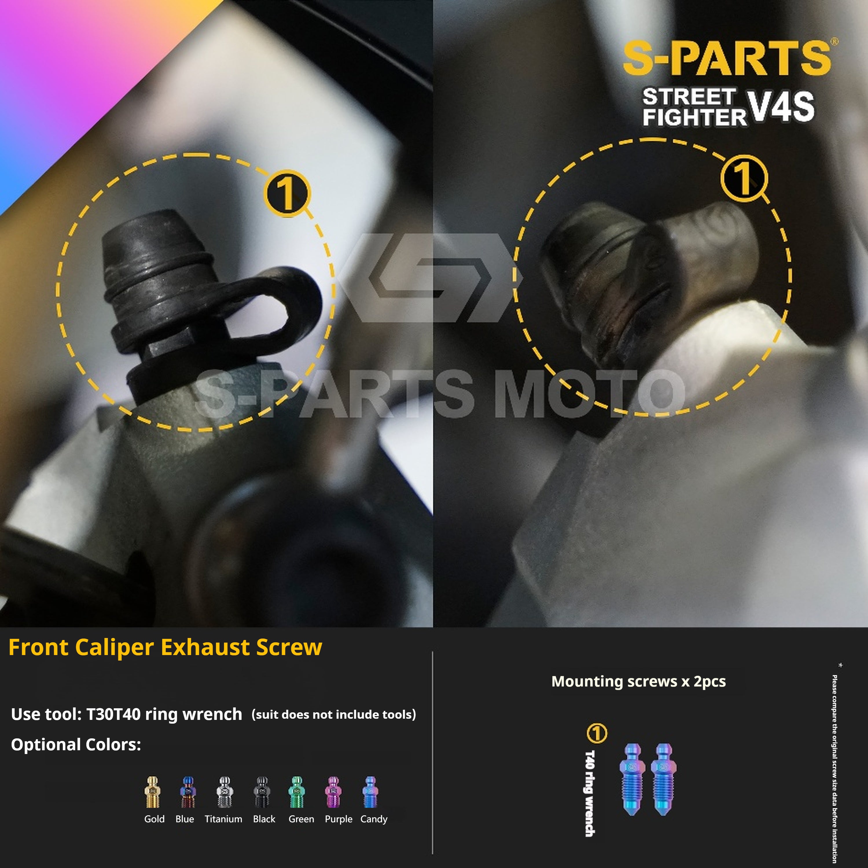 SPARTS Titanium Bolt Kit for Ducati Streetfighter V4S – Candy Color Upgrade