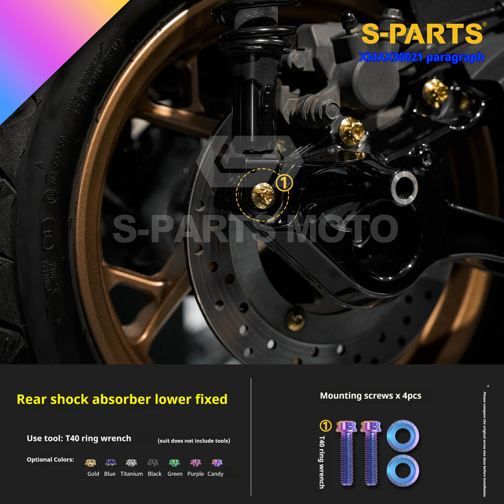 SPARTS Titanium Screw Set for Yamaha XMAX 300 2021 – Custom Candy Color & CNC Titanium Upgrade Kit