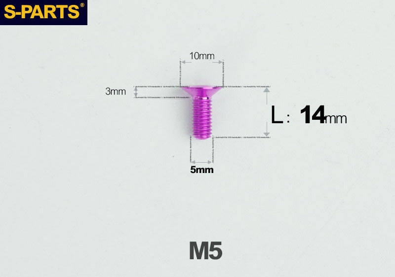 SPARTS M5 Countersunk Titanium Bolt | TC4 Flat Head Motorcycle Fastener