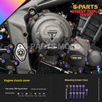 SPARTS Titanium Screw Set for Triumph Street Triple RS –CNC Titanium Upgrade Kit