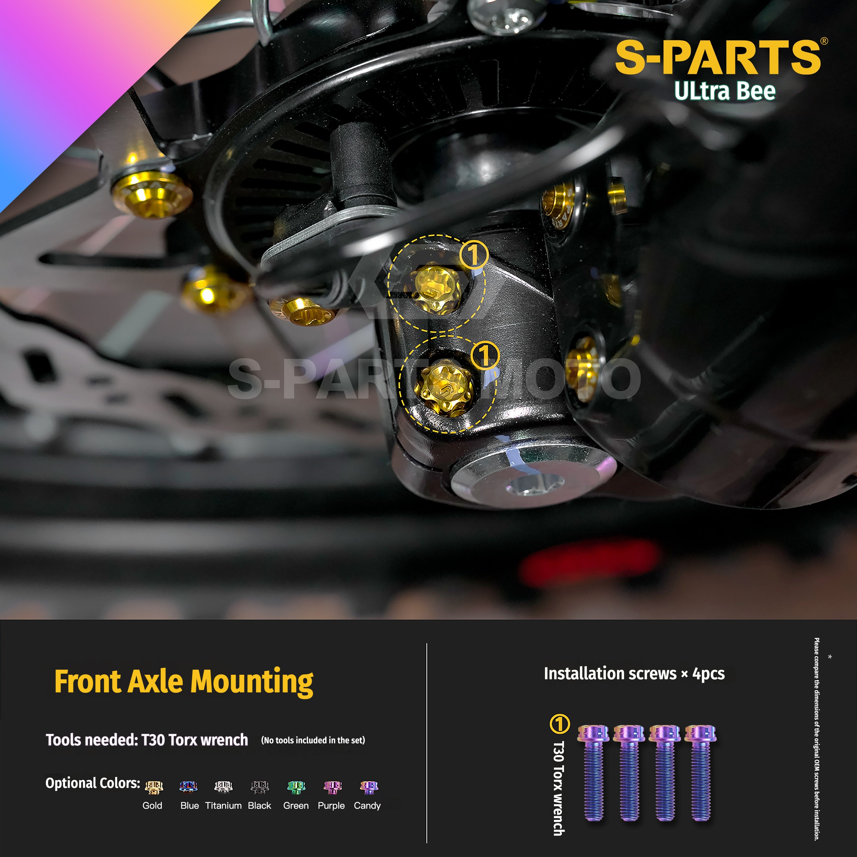 SPARTS Titanium Bolt Kit for Ultra Bee | Full Motorcycle Upgrade Set--candy