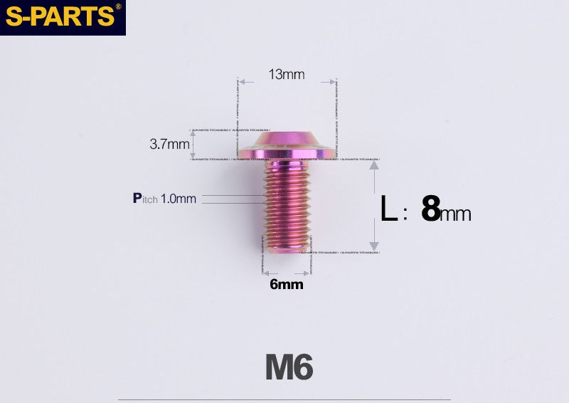 SPARTS A3 Button Head M6 D13 Titanium Bolt for Motorcycle & Bicycle Modification