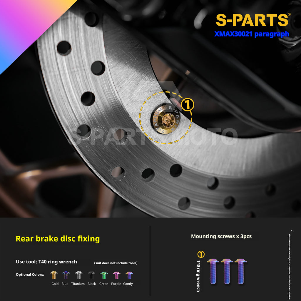 SPARTS Titanium Screw Set for Yamaha XMAX 300 2021 – Custom Candy Color & CNC Titanium Upgrade Kit