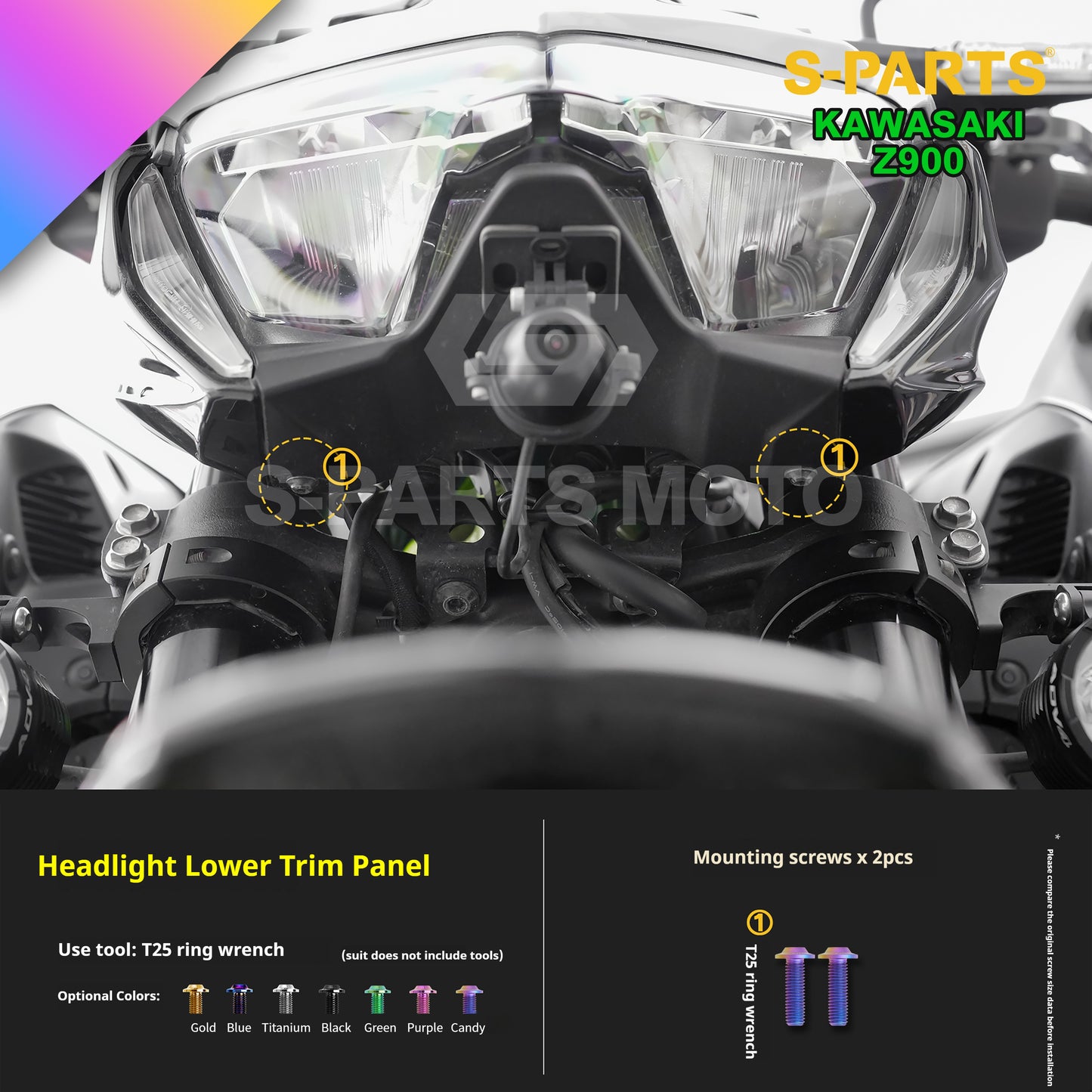 SPARTS TC4 Titanium Bolt Kit for Kawasaki Z900 2021 | Motorcycle Titanium Bolt Upgrade