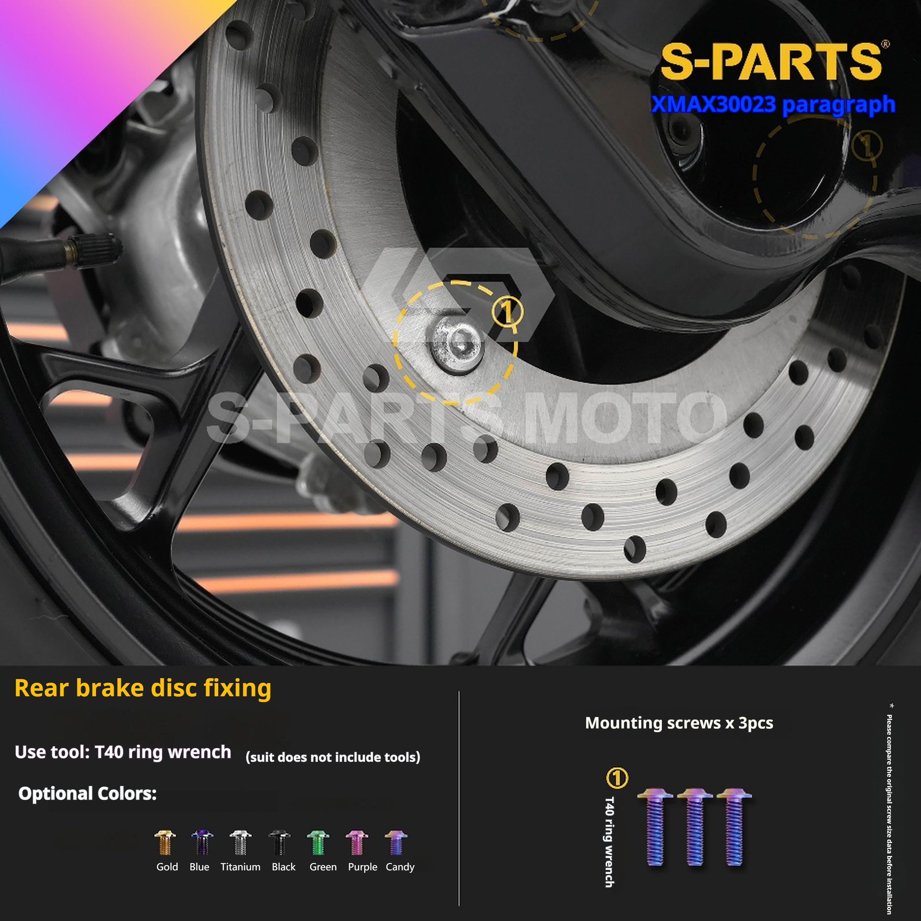 SPARTS Titanium Bolt Set for 2023 XMAX300 – Yamaha Motorcycle Custom Upgrade– Custom Candy Color - 2/2