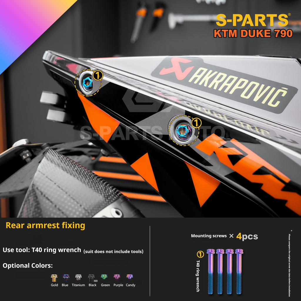 SPARTS TC4 Titanium Bolt Kit Compatible with KTM DUKE 790 – Full Motorcycle Fastener Upgrade