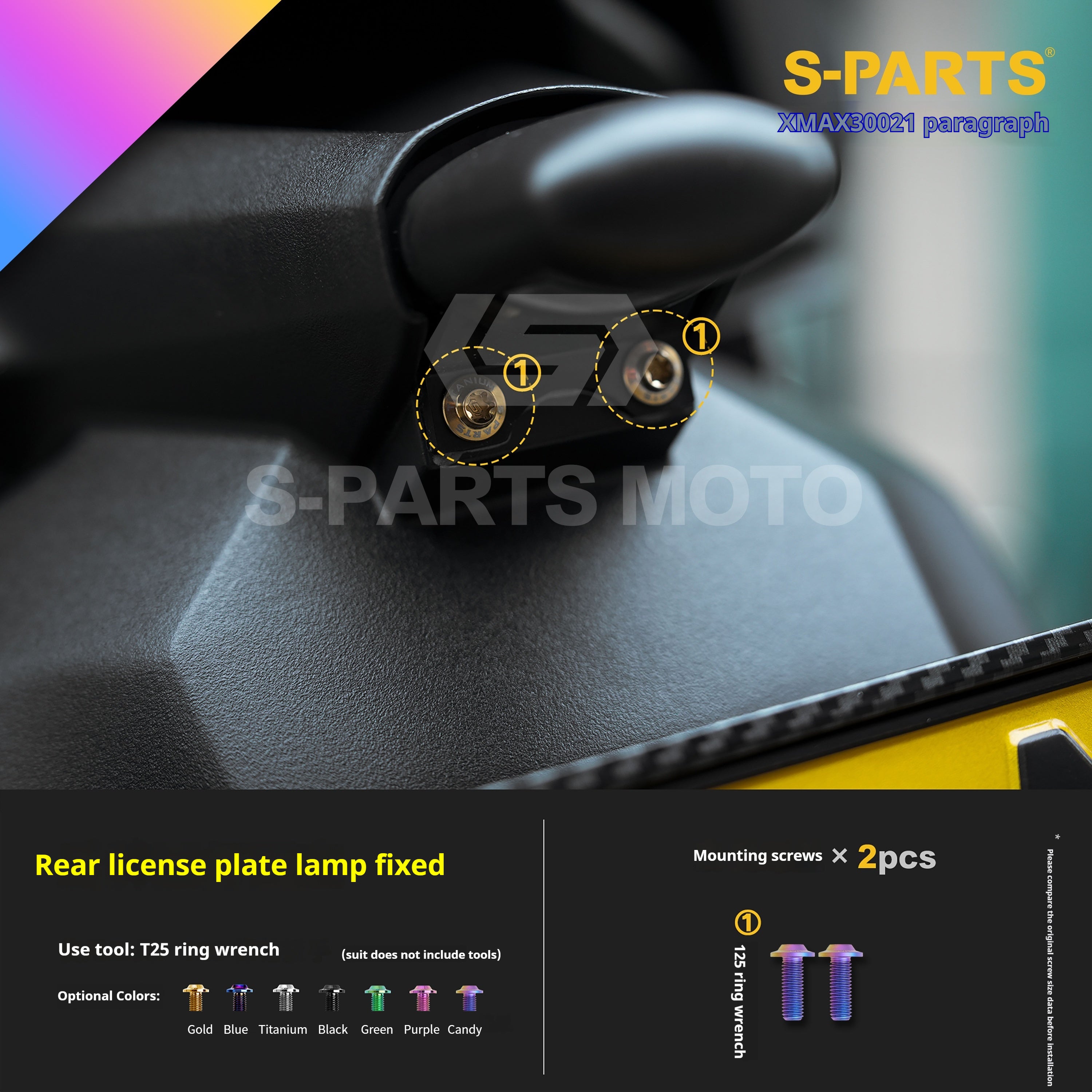 SPARTS Titanium Screw Set for Yamaha XMAX 300 2021 – Custom Candy Color & CNC Titanium Upgrade Kit