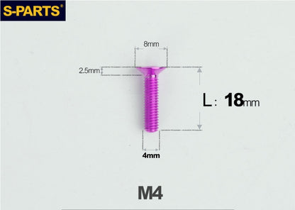 SPARTS M4x10-50mm Countersunk Titanium Alloy Bolt – Flat Head Fastening Screw for Motorcycle & Bicycle