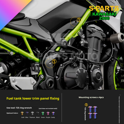 SPARTS TC4 Titanium Bolt Kit for Kawasaki Z900 2021 | Motorcycle Titanium Bolt Upgrade