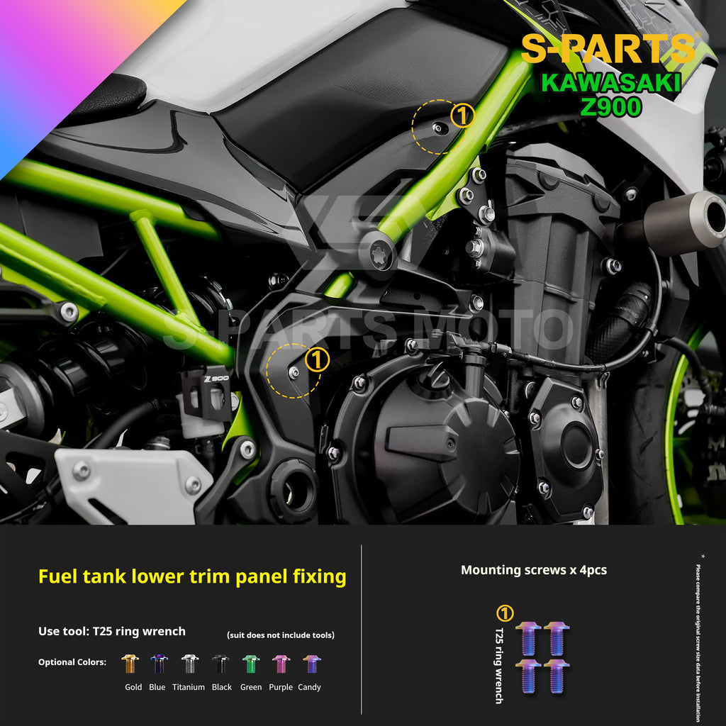 SPARTS Titanium Bolt Kit for Kawasaki Z900 2021 – ustom Candy Color & CNC Titanium Upgrade Kit - 2/2