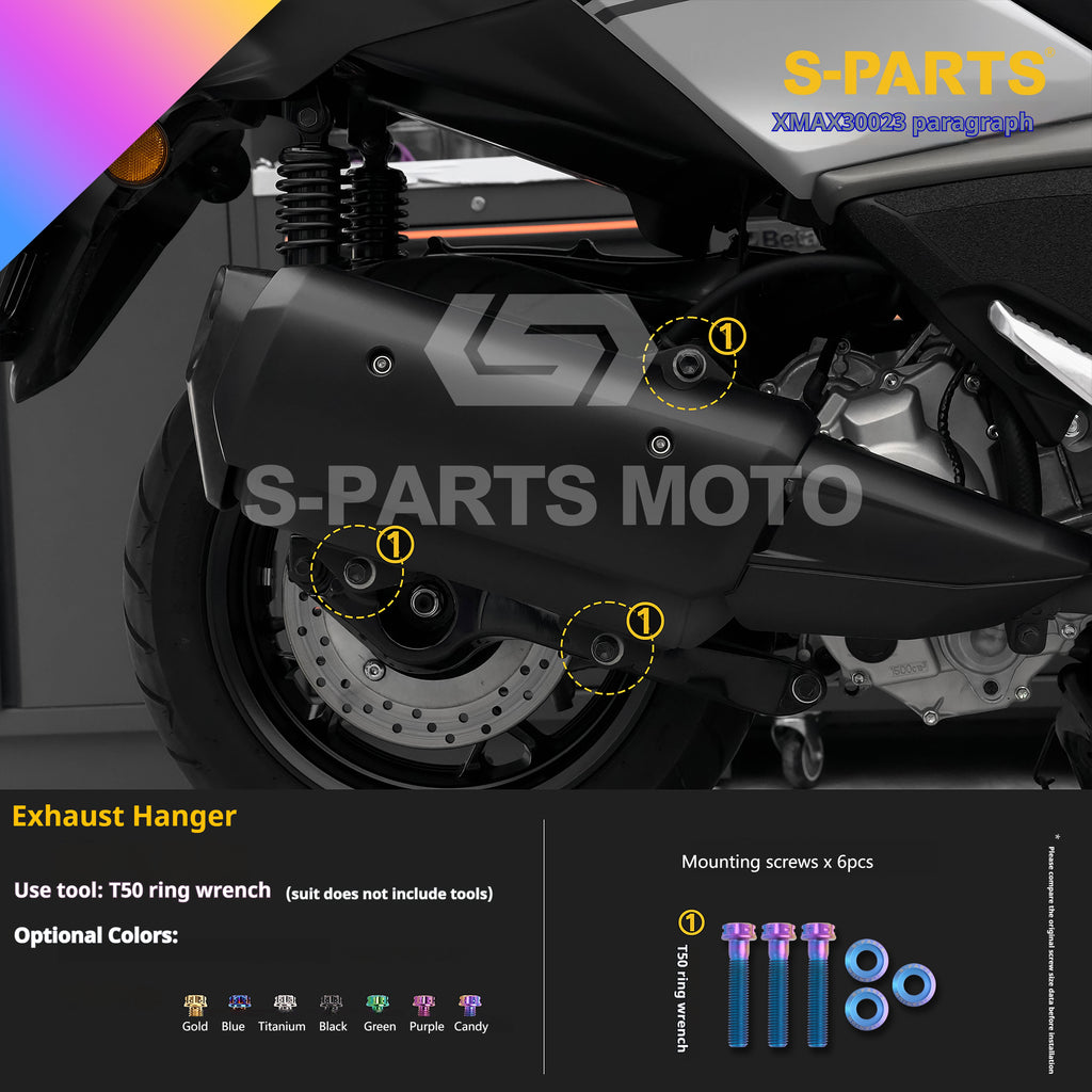 SPARTS Titanium Bolt Set for 2023 XMAX300 – Yamaha Motorcycle Custom Upgrade - 2/2