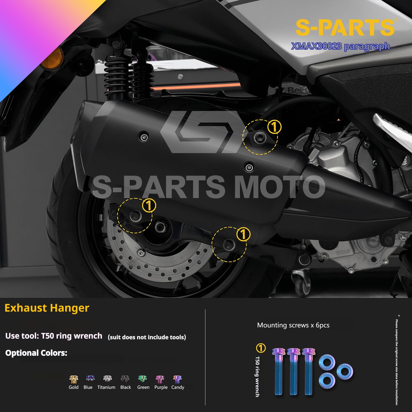 SPARTS Titanium Bolt Set for 2023 XMAX300 | Yamaha Motorcycle Titanium Bolt Upgrade